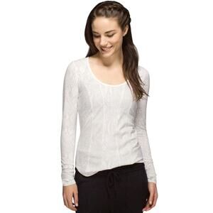 Lululemon Between The Lines Long Sleeve Shirt Snakeskin Print White Gray Size 12